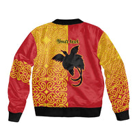 Papua New Guinea Oro Tapa Personalised Bomber Jacket Simple Bird of Paradise Style - Polynesian Pride