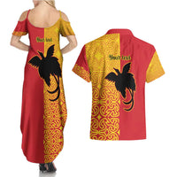 Papua New Guinea Oro Tapa Personalised Couples Matching Summer Maxi Dress and Hawaiian Shirt Simple Bird of Paradise Style LT9 - Polynesian Pride