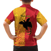 Papua New Guinea Oro Tapa Personalised Family Matching Long Sleeve Bodycon Dress and Hawaiian Shirt Simple Bird of Paradise Style LT9 - Polynesian Pride