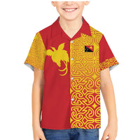 Papua New Guinea Oro Tapa Personalised Family Matching Mermaid Dress and Hawaiian Shirt Simple Bird of Paradise Style LT9 Son's Shirt Red - Polynesian Pride