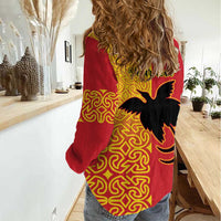 Papua New Guinea Oro Tapa Personalised Women Casual Shirt Simple Bird of Paradise Style LT9 - Polynesian Pride