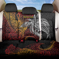Papua New Guinea Sepik Personalised Back Car Seat Cover PNG Bird of Paradise Tattoo LT9 One Size Black - Polynesian Pride