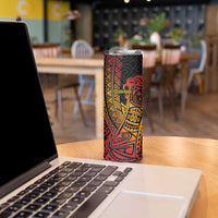 Papua New Guinea Sepik Personalised Skinny Tumbler PNG Bird of Paradise Tattoo LT9 - Polynesian Pride