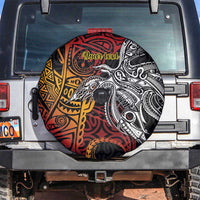 Papua New Guinea Sepik Personalised Spare Tire Cover PNG Bird of Paradise Tattoo LT9 Black - Polynesian Pride