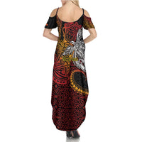 Papua New Guinea Sepik Personalised Summer Maxi Dress PNG Bird of Paradise Tattoo LT9 - Polynesian Pride