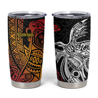 Papua New Guinea Sepik Personalised Tumbler Cup PNG Bird of Paradise Tattoo LT9 Black - Polynesian Pride