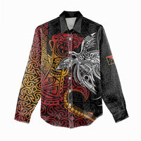 Papua New Guinea Sepik Personalised Women Casual Shirt PNG Bird of Paradise Tattoo LT9 - Polynesian Pride