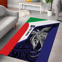 Personalised PNG Bougainville Area Rug Bird of Paradise Tattoo Flag Motif LT9 - Polynesian Pride