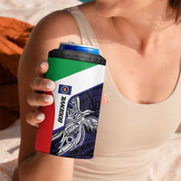 Personalised PNG Bougainville 4 in 1 Can Cooler Tumbler Bird of Paradise Tattoo Flag Motif LT9 - Polynesian Pride