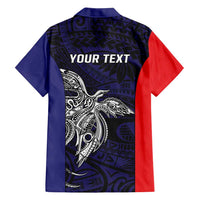 Personalised PNG Bougainville Family Matching Summer Maxi Dress and Hawaiian Shirt Bird of Paradise Tattoo Flag Motif LT9 - Polynesian Pride