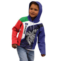 Personalised PNG Bougainville Kid Hoodie Bird of Paradise Tattoo Flag Motif LT9 - Polynesian Pride