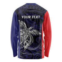 Personalised PNG Bougainville Long Sleeve Shirt Bird of Paradise Tattoo Flag Motif LT9 - Polynesian Pride