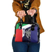 Personalised PNG Bougainville Shoulder Handbag Bird of Paradise Tattoo Flag Motif - Polynesian Pride