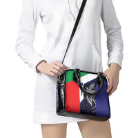 Personalised PNG Bougainville Shoulder Handbag Bird of Paradise Tattoo Flag Motif - Polynesian Pride