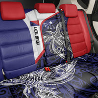 Personalised PNG Central Province Back Car Seat Cover Bird of Paradise Tattoo Flag Motif LT9 - Polynesian Pride