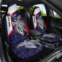 Personalised PNG Central Province Car Seat Cover Bird of Paradise Tattoo Flag Motif LT9 One Size Blue - Polynesian Pride