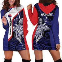 Personalised PNG Central Province Hoodie Dress Bird of Paradise Tattoo Flag Motif LT9 - Polynesian Pride