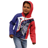 Personalised PNG Central Province Kid Hoodie Bird of Paradise Tattoo Flag Motif LT9 - Polynesian Pride