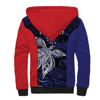 Personalised PNG Central Province Sherpa Hoodie Bird of Paradise Tattoo Flag Motif LT9 - Polynesian Pride