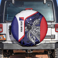 Personalised PNG Central Province Spare Tire Cover Bird of Paradise Tattoo Flag Motif LT9 Blue - Polynesian Pride