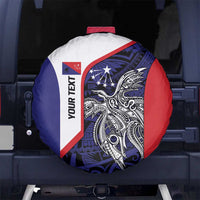 Personalised PNG Central Province Spare Tire Cover Bird of Paradise Tattoo Flag Motif LT9 No hole Blue - Polynesian Pride