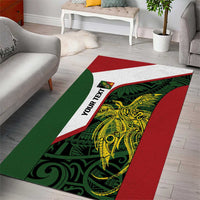 Personalised PNG Chimbu Province Area Rug Bird of Paradise Tattoo Flag Motif - Polynesian Pride