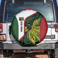 Personalised PNG Chimbu Province Spare Tire Cover Bird of Paradise Tattoo Flag Motif LT9 Red - Polynesian Pride