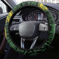PNG Chimbu Province Steering Wheel Cover Bird of Paradise Tattoo Flag Motif LT9 - Polynesian Pride