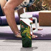 Personalised PNG Chimbu Province Tumbler With Handle Bird of Paradise Tattoo Flag Motif LT9 - Polynesian Pride