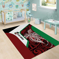 Personalised PNG East New Britain Province Area Rug Bird of Paradise Tattoo Flag Motif LT9 - Polynesian Pride