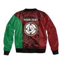 Personalised PNG East New Britain Province Bomber Jacket Bird of Paradise Tattoo Flag Motif - Polynesian Pride