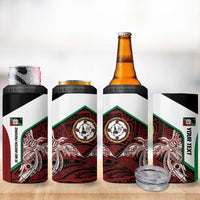 Personalised PNG East New Britain Province 4 in 1 Can Cooler Tumbler Bird of Paradise Tattoo Flag Motif LT9 - Polynesian Pride