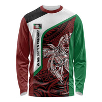 Personalised PNG East New Britain Province Long Sleeve Shirt Bird of Paradise Tattoo Flag Motif LT9 Unisex Green - Polynesian Pride