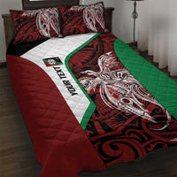 Personalised PNG East New Britain Province Quilt Bed Set Bird of Paradise Tattoo Flag Motif LT9 Green - Polynesian Pride