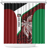 Personalised PNG East New Britain Province Shower Curtain Bird of Paradise Tattoo Flag Motif LT9 Green - Polynesian Pride