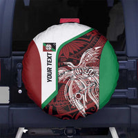 Personalised PNG East New Britain Province Spare Tire Cover Bird of Paradise Tattoo Flag Motif LT9 No hole Green - Polynesian Pride