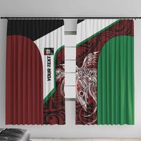 Personalised PNG East New Britain Province Window Curtain Bird of Paradise Tattoo Flag Motif LT9 With Hooks Green - Polynesian Pride