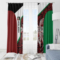 Personalised PNG East New Britain Province Window Curtain Bird of Paradise Tattoo Flag Motif LT9 - Polynesian Pride