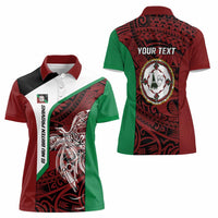 Personalised PNG East New Britain Province Women Polo Shirt Bird of Paradise Tattoo Flag Motif LT9 - Polynesian Pride