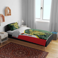 Personalised PNG East Sepik Province Bedding Set Bird of Paradise Tattoo Flag Motif - Polynesian Pride