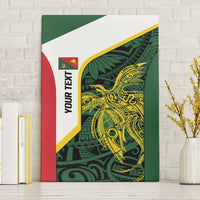Personalised PNG East Sepik Province Canvas Wall Art Bird of Paradise Tattoo Flag Motif LT9 Without Frame Green - Polynesian Pride