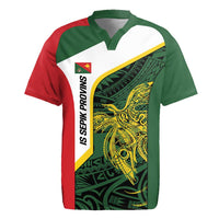 Personalised PNG East Sepik Province Rugby Jersey Bird of Paradise Tattoo Flag Motif LT9 Green - Polynesian Pride
