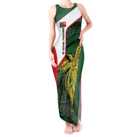Personalised PNG East Sepik Province Tank Maxi Dress Bird of Paradise Tattoo Flag Motif LT9 Women Green - Polynesian Pride
