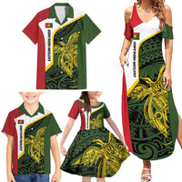 Personalised PNG Eastern Highlands Family Matching Summer Maxi Dress and Hawaiian Shirt Bird of Paradise Tattoo Flag Motif LT9 - Polynesian Pride