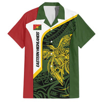 Personalised PNG Eastern Highlands Family Matching Summer Maxi Dress and Hawaiian Shirt Bird of Paradise Tattoo Flag Motif LT9 Dad's Shirt - Short Sleeve Green - Polynesian Pride