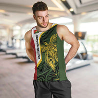 Personalised PNG Eastern Highlands Men Tank Top Bird of Paradise Tattoo Flag Motif - Polynesian Pride