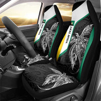 Personalised PNG Enga Province Car Seat Cover Bird of Paradise Tattoo Flag Motif LT9 - Polynesian Pride