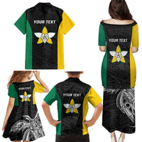 Personalised PNG Enga Province Family Matching Puletasi and Hawaiian Shirt Bird of Paradise Tattoo Flag Motif LT9 - Polynesian Pride