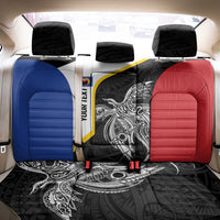 Personalised PNG Gulf Province Back Car Seat Cover Bird of Paradise Tattoo Flag Motif LT9 - Polynesian Pride