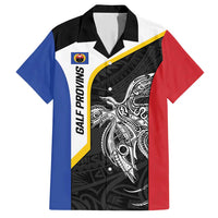 Personalised PNG Gulf Province Family Matching Short Sleeve Bodycon Dress and Hawaiian Shirt Bird of Paradise Tattoo Flag Motif LT9 Dad's Shirt - Short Sleeve Black - Polynesian Pride